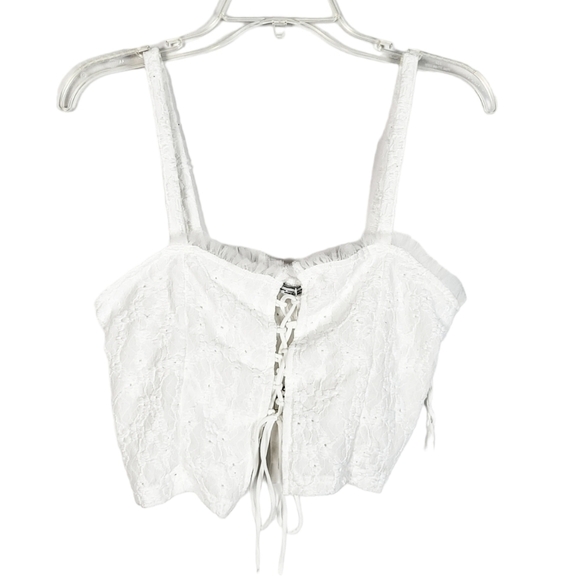 ZARA tulle lace crop top bridal bride bachelorette - Picture 2 of 8